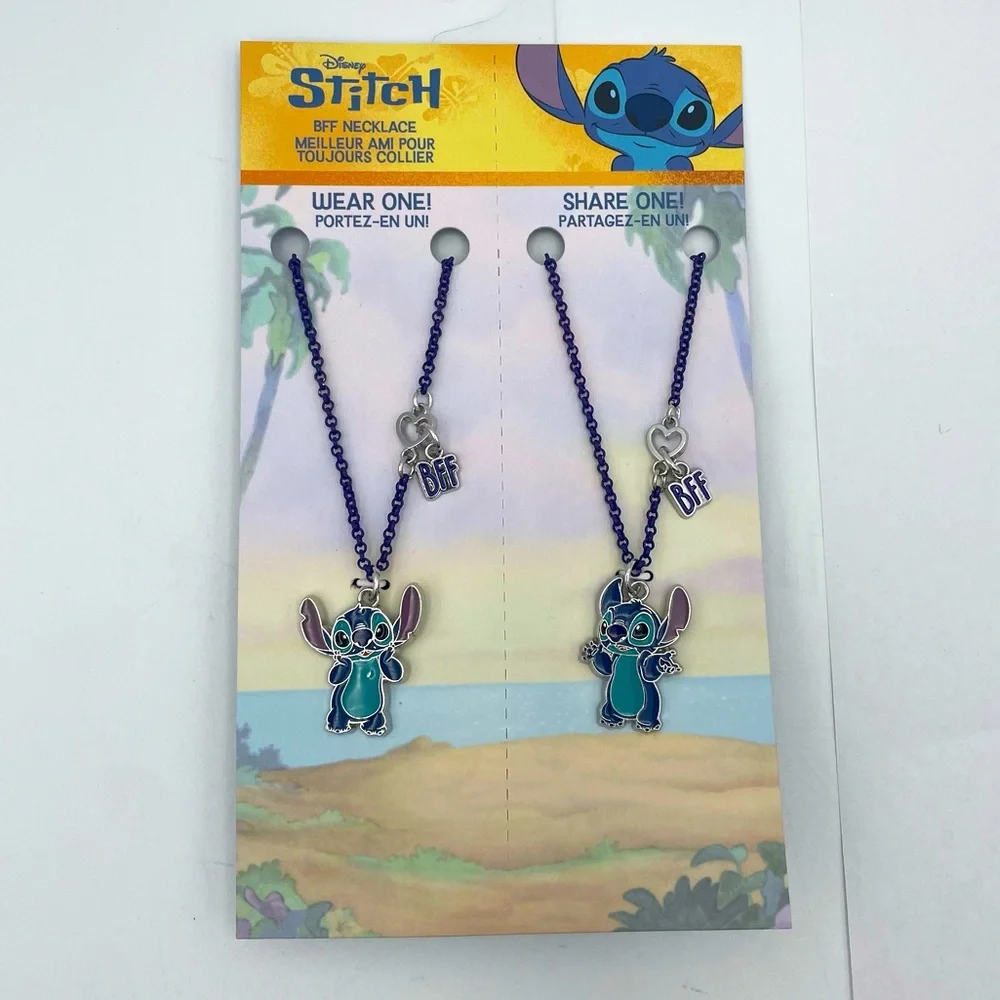 Disney Stitch BFF Necklace Set New